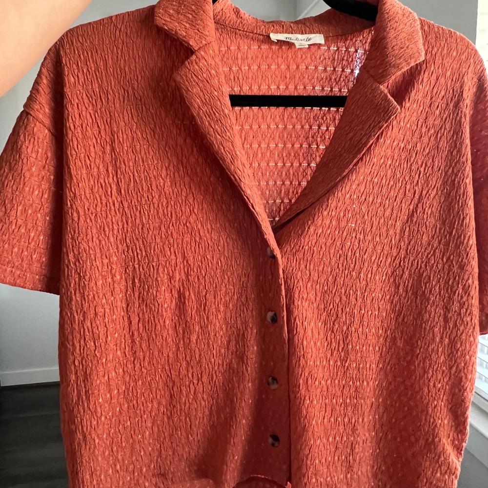 Madewell cropped button up shirt